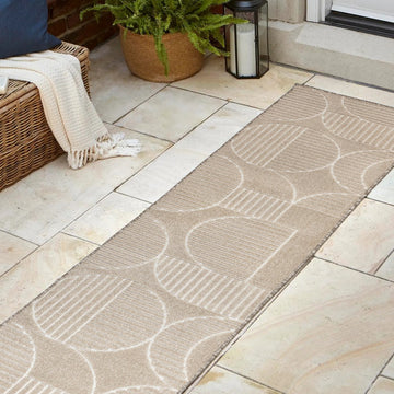 Nordby Geometric Arch Scandi Striped Area Rug